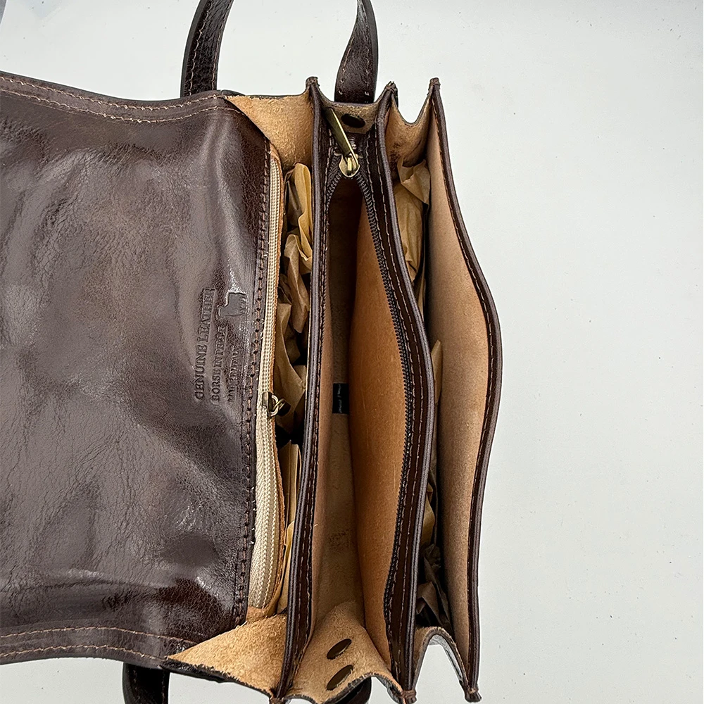 Sacoche en cuir véritable fabriquée en Italie EB10010