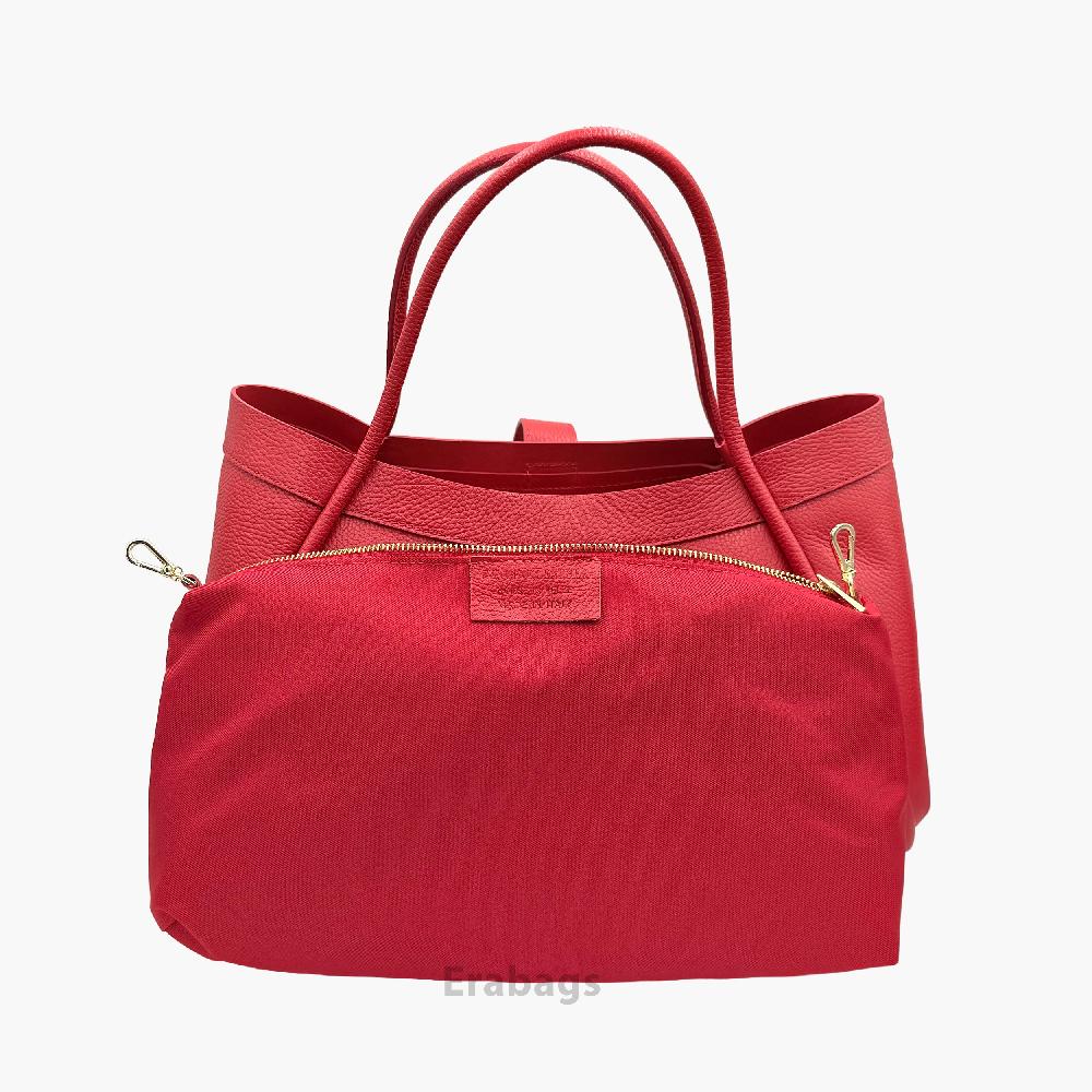 Shoulder Bag with a beautiful Pochette in Genuine Leather Made in Italy EB10036