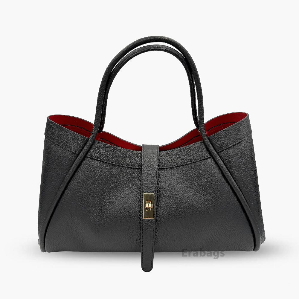 Shoulder Bag with a beautiful Pochette in Genuine Leather Made in Italy EB10036