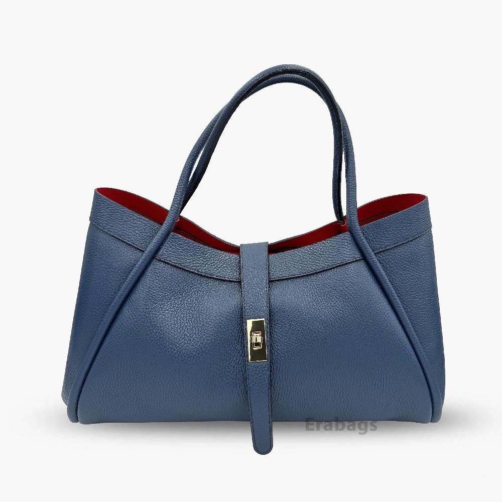 Shoulder Bag with a beautiful Pochette in Genuine Leather Made in Italy EB10036