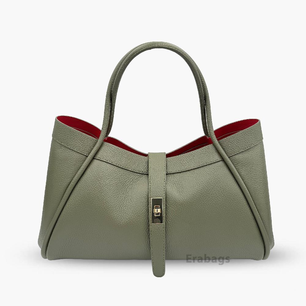 Shoulder Bag with a beautiful Pochette in Genuine Leather Made in Italy EB10036