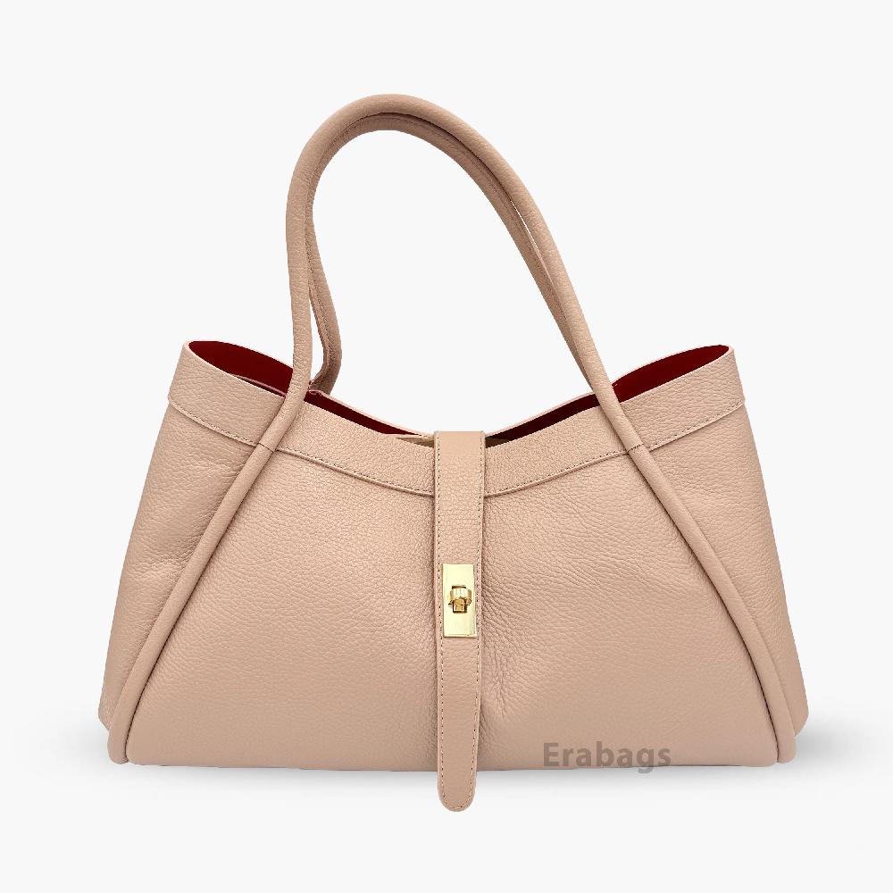 Shoulder Bag with a beautiful Pochette in Genuine Leather Made in Italy EB10036