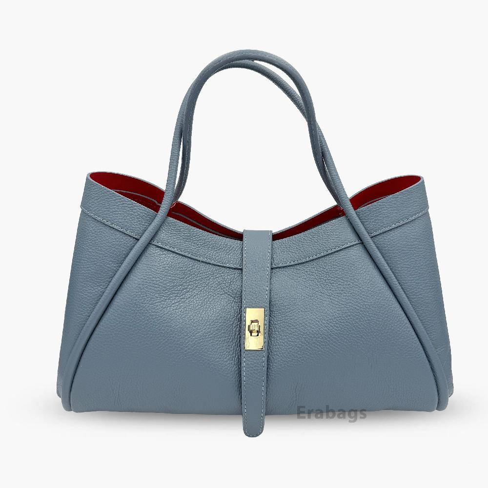 Shoulder Bag with a beautiful Pochette in Genuine Leather Made in Italy EB10036