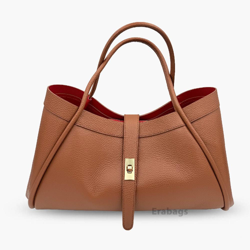 Shoulder Bag with a beautiful Pochette in Genuine Leather Made in Italy EB10036