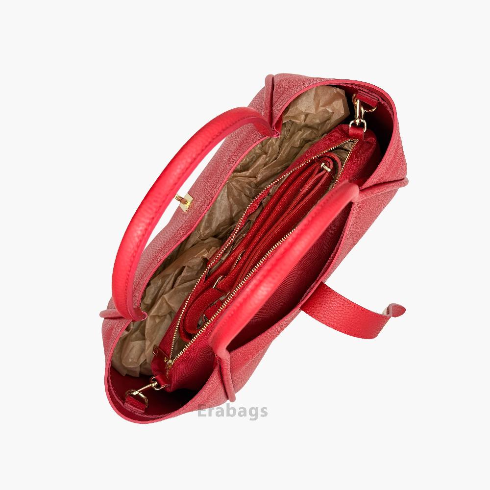 Shoulder Bag with a beautiful Pochette in Genuine Leather Made in Italy EB10036