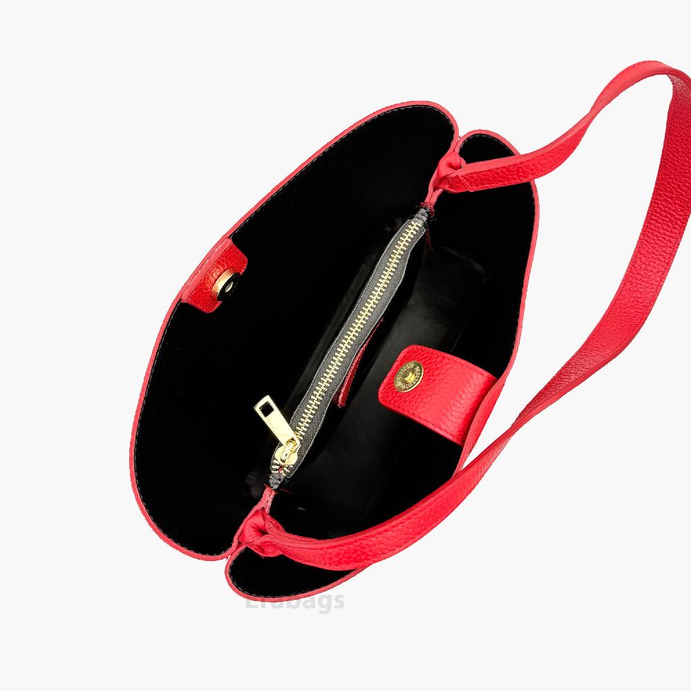 Schoudertas in echt leer Made in Italy EB10050