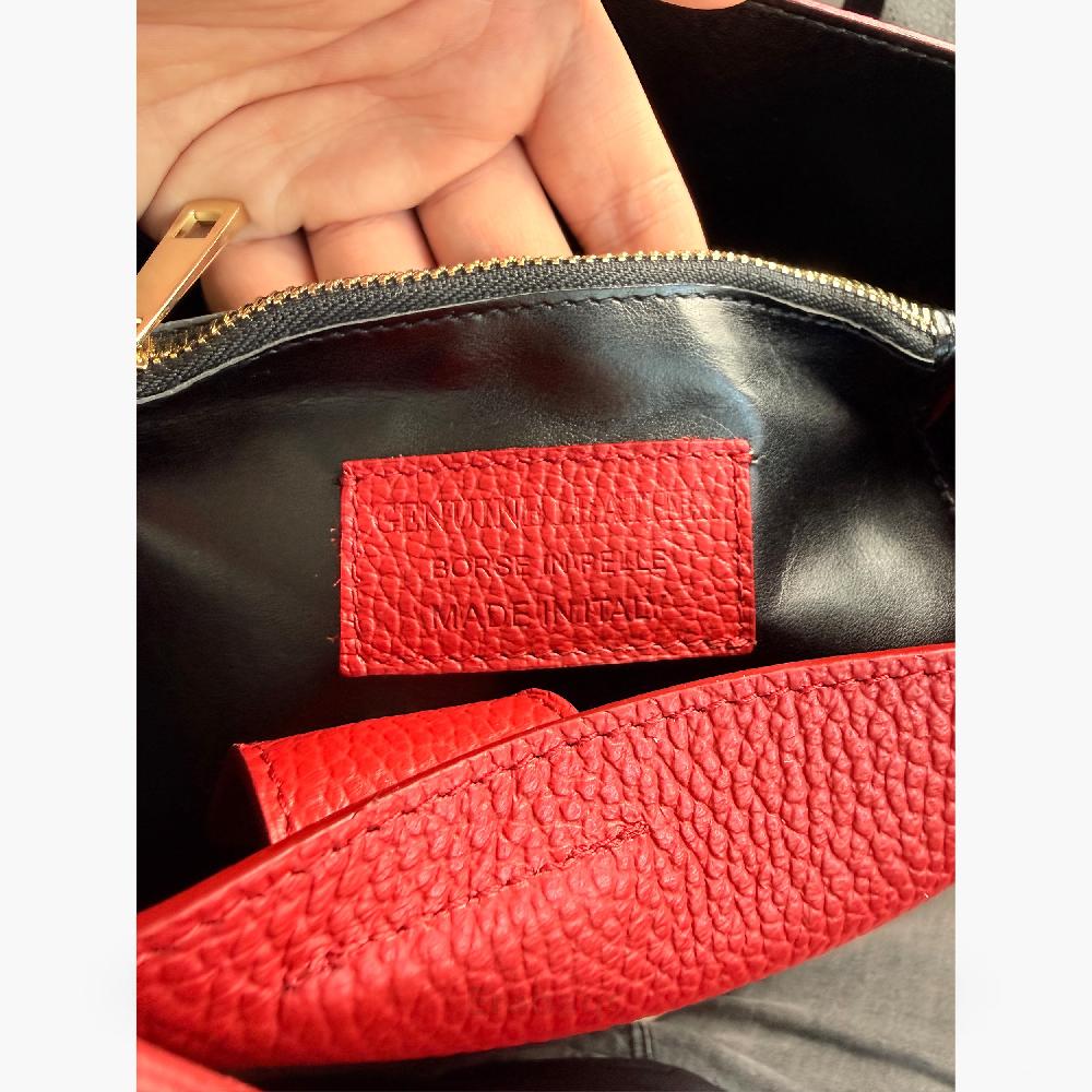 Schoudertas in echt leer Made in Italy EB10050