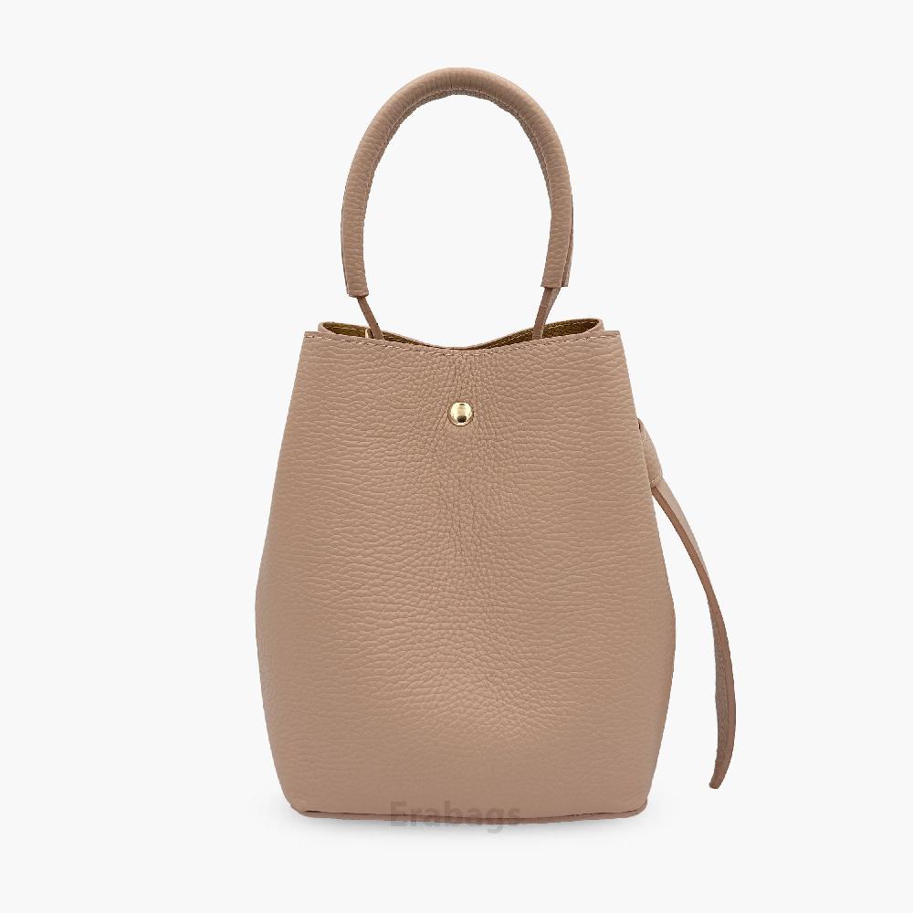 Borsetta a doppia forma con pochette in vera pelle dollaro e camoscio Made in Italy EB10055