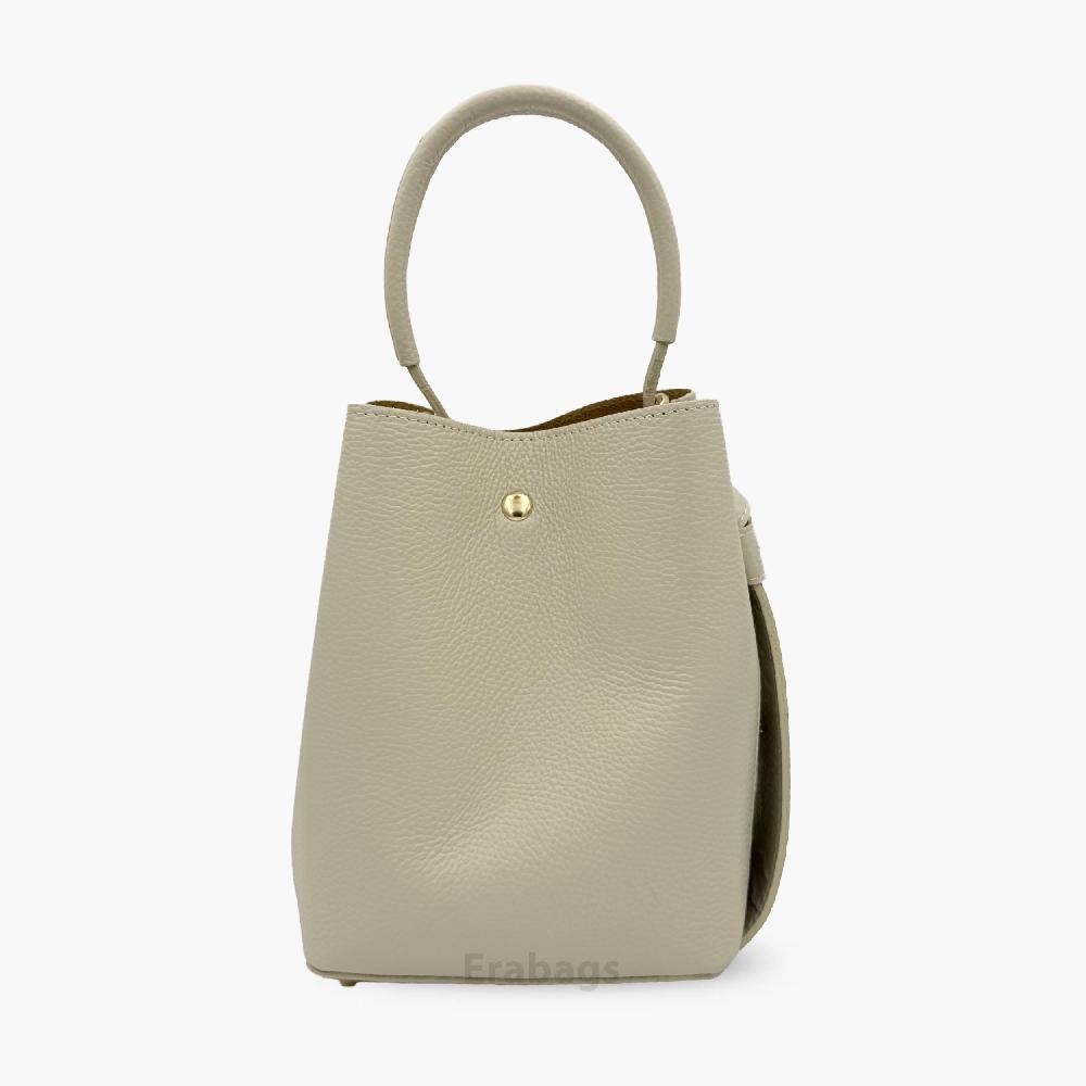 Borsetta a doppia forma con pochette in vera pelle dollaro e camoscio Made in Italy EB10055