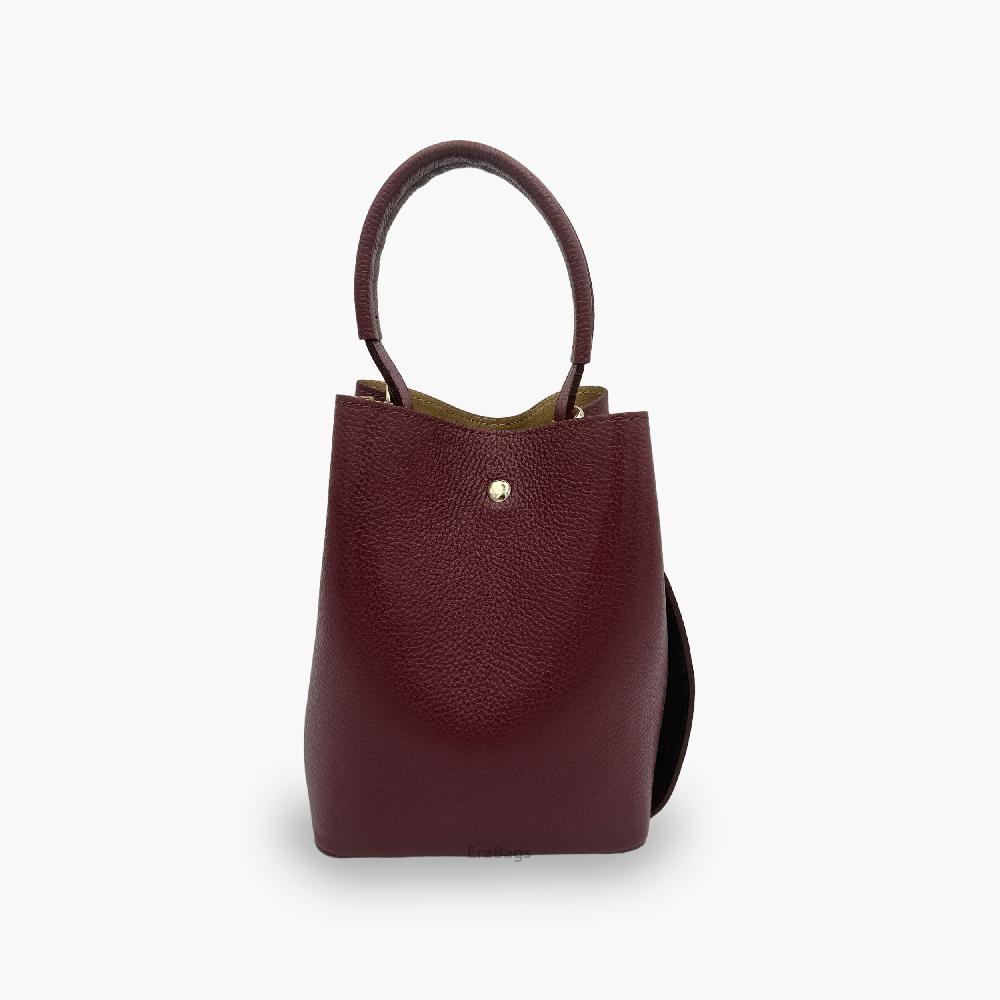 Handbag dual shape with a pochette in Genuine Leather Dollar and Suede Made in Italy EB10055