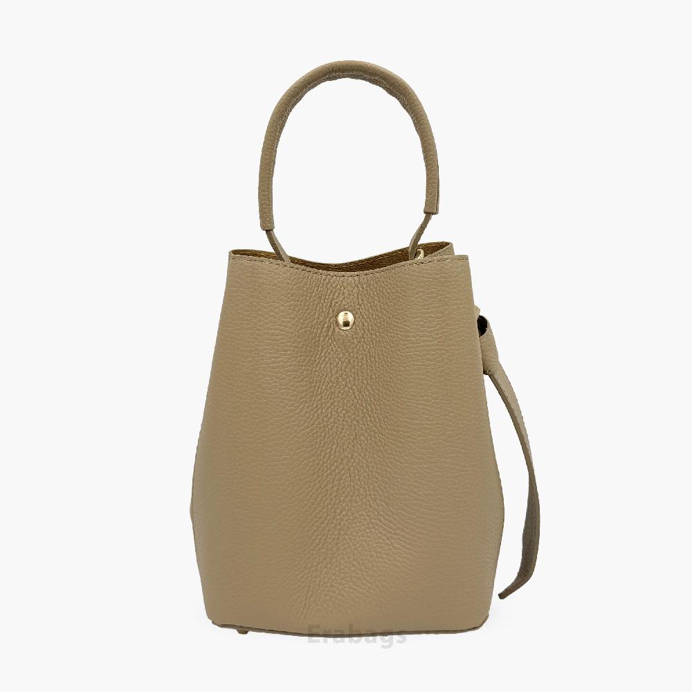 Borsetta a doppia forma con pochette in vera pelle dollaro e camoscio Made in Italy EB10055