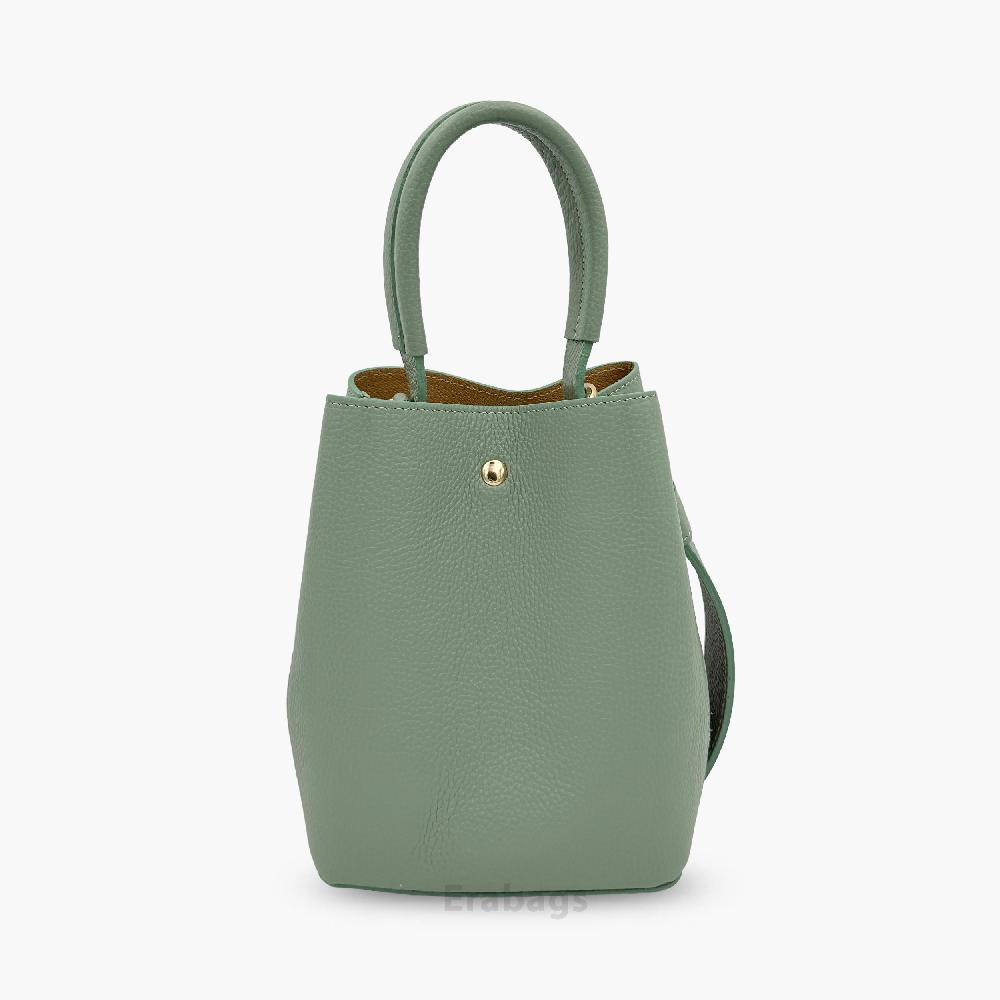 Borsetta a doppia forma con pochette in vera pelle dollaro e camoscio Made in Italy EB10055