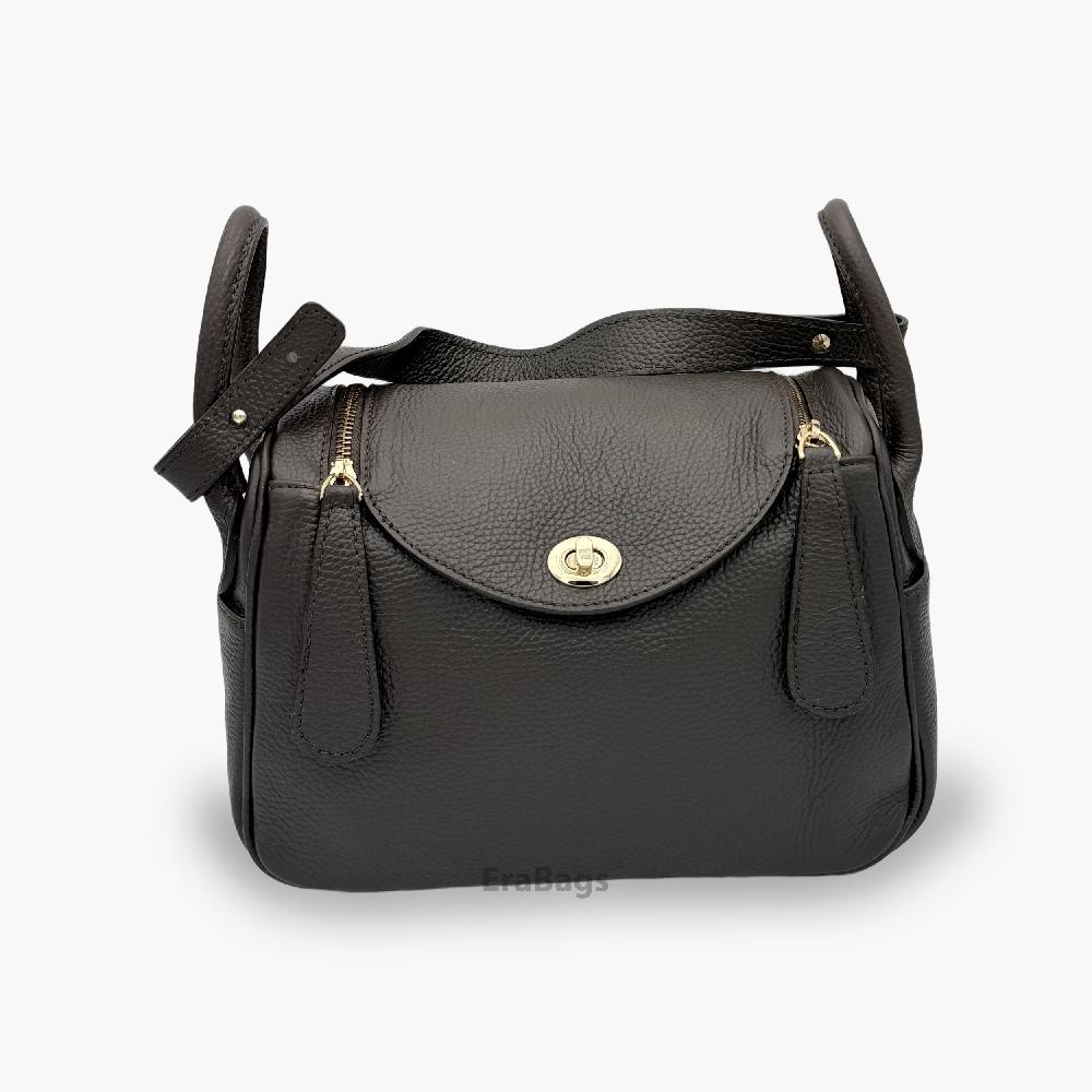 Bolso baúl de piel auténtica Made in Italy EB10064