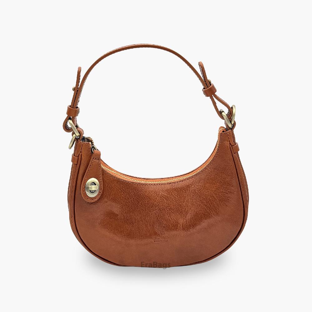 HandBag with shoulder strap in Genuine Buffered Leather Made in Italy EB25