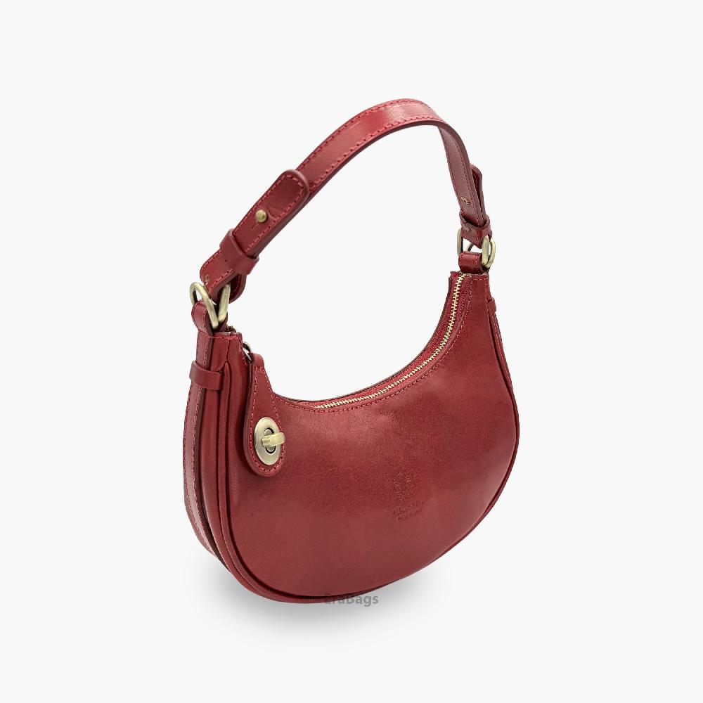 HandBag with shoulder strap in Genuine Buffered Leather Made in Italy EB25