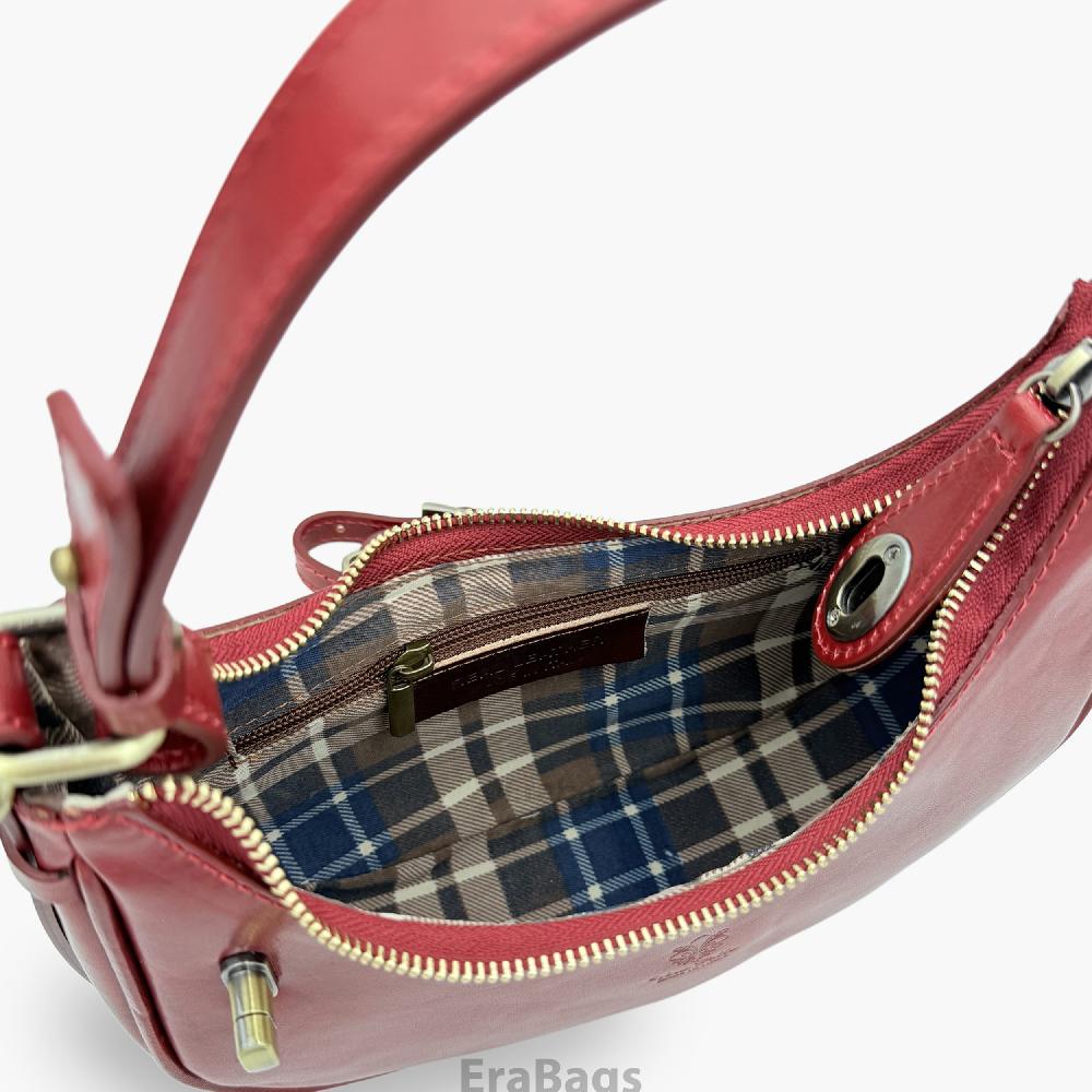 HandBag with shoulder strap in Genuine Buffered Leather Made in Italy EB25