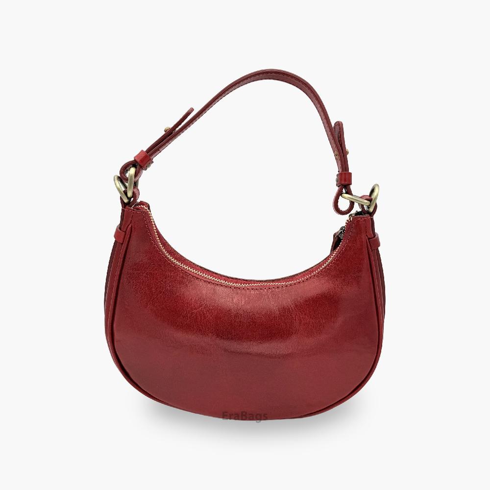 HandBag with shoulder strap in Genuine Buffered Leather Made in Italy EB25