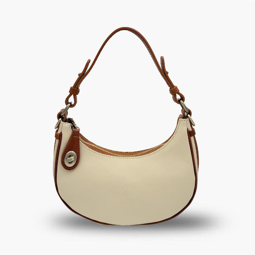 HandBag with shoulder strap in Genuine Buffered Leather Made in Italy EB25
