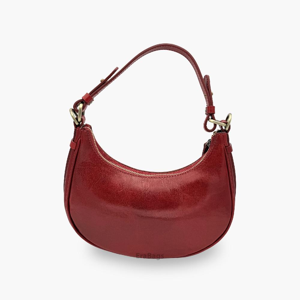 HandBag with shoulder strap in Genuine Buffered Leather Made in Italy EB25