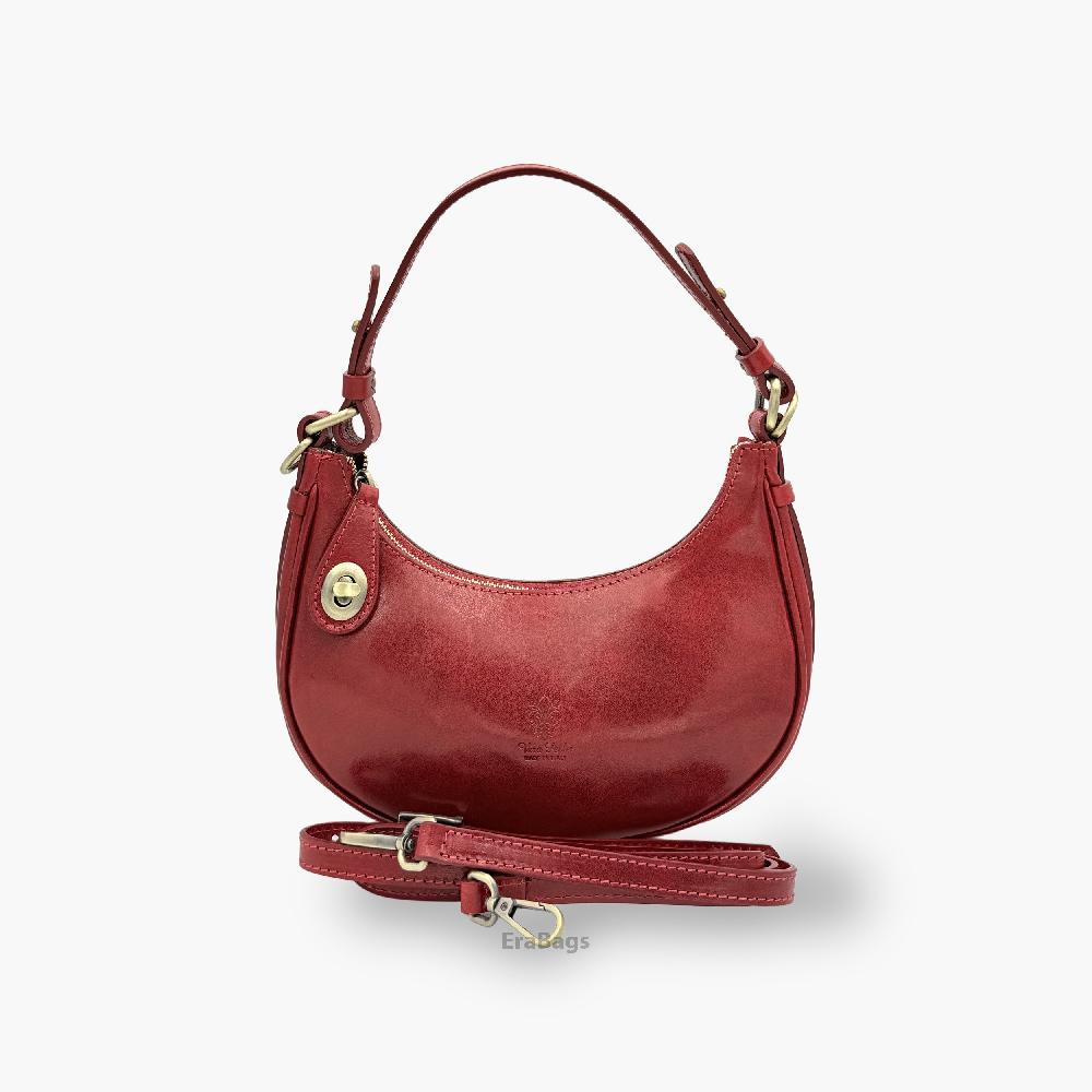 HandBag with shoulder strap in Genuine Buffered Leather Made in Italy EB25