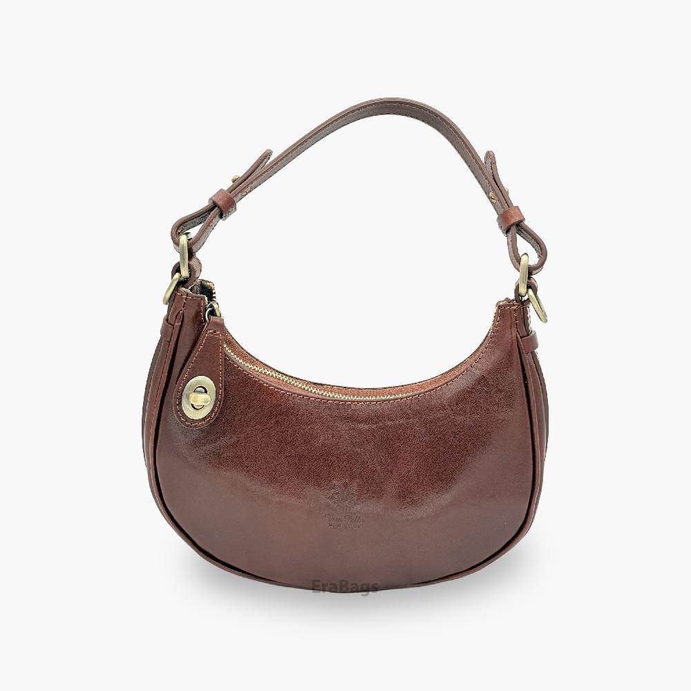 HandBag with shoulder strap in Genuine Buffered Leather Made in Italy EB25